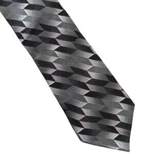 Vintage Mazzoni Pink and Silver Silk Necktie